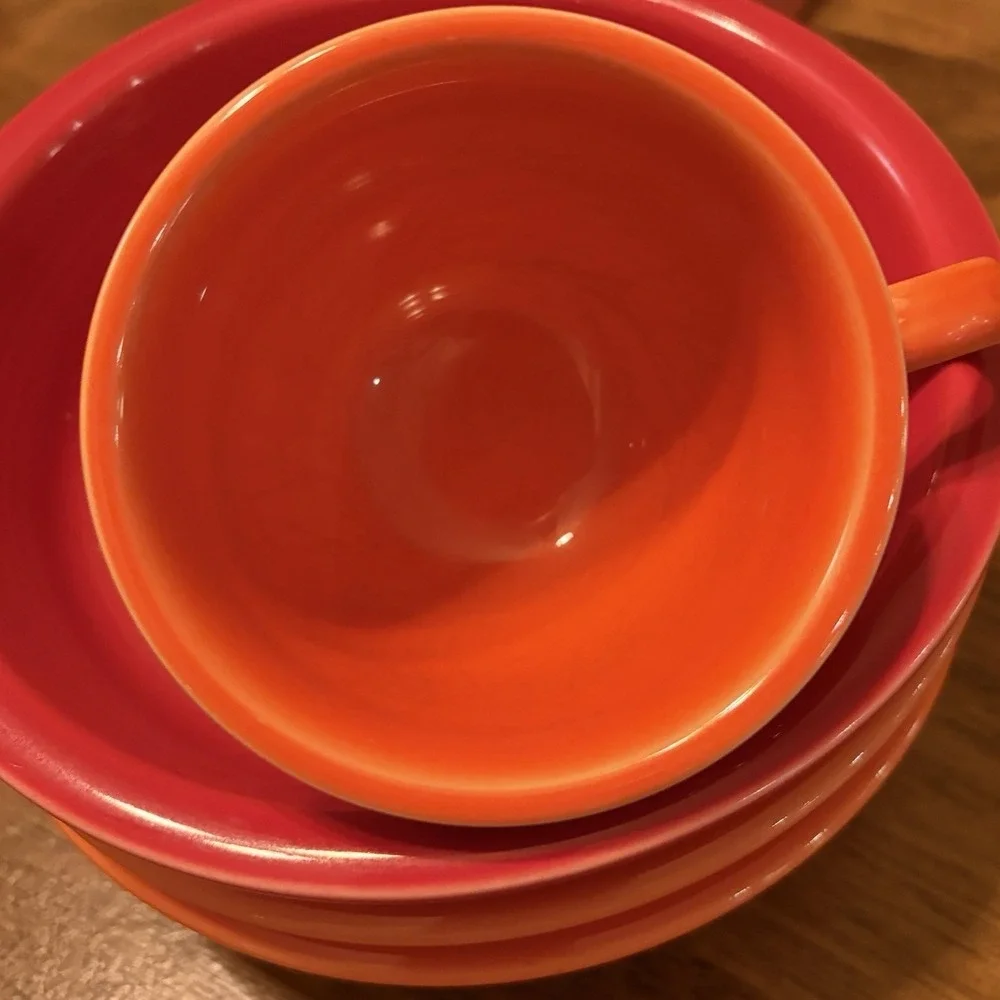 Vintage FIESTA‎  Homer Laughlin Fiestaware 3 Cups And 3 Bowls